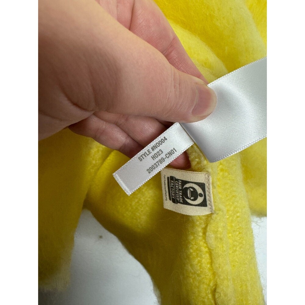 Madewell Size M Brushed V-Neck Sweater Heather Lemon Pullover Alpaca Wool NWT - Picture 11 of 13